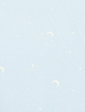 Manta estampada em algodão jersey e polar