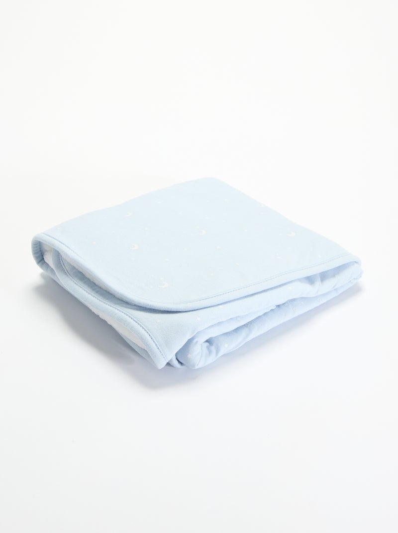 Manta estampada em algodão jersey e polar Azul - Kiabi
