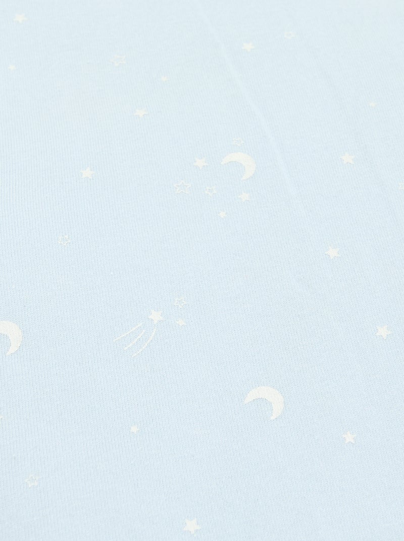 Manta estampada em algodão jersey e polar Azul - Kiabi