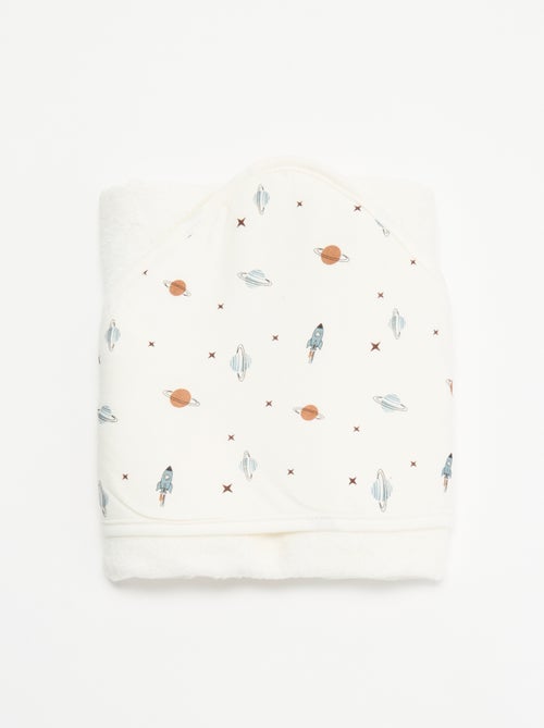 Manta estampada em algodão jersey e polar - Kiabi Manta estampada em algodão jersey e polar - Kiabi