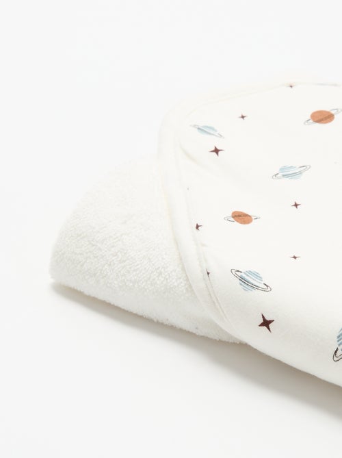 Manta estampada em algodão jersey e polar - Kiabi Manta estampada em algodão jersey e polar - Kiabi