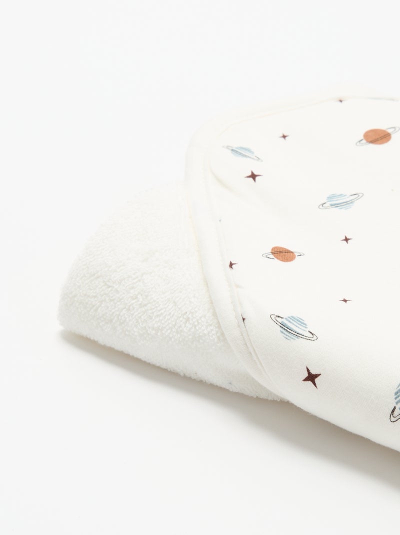 Manta estampada em algodão jersey e polar Azul - Kiabi