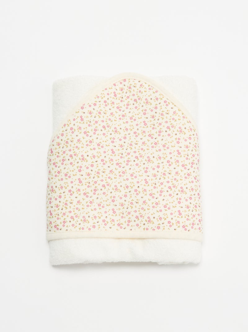 Manta estampada em algodão jersey e polar Branco - Kiabi