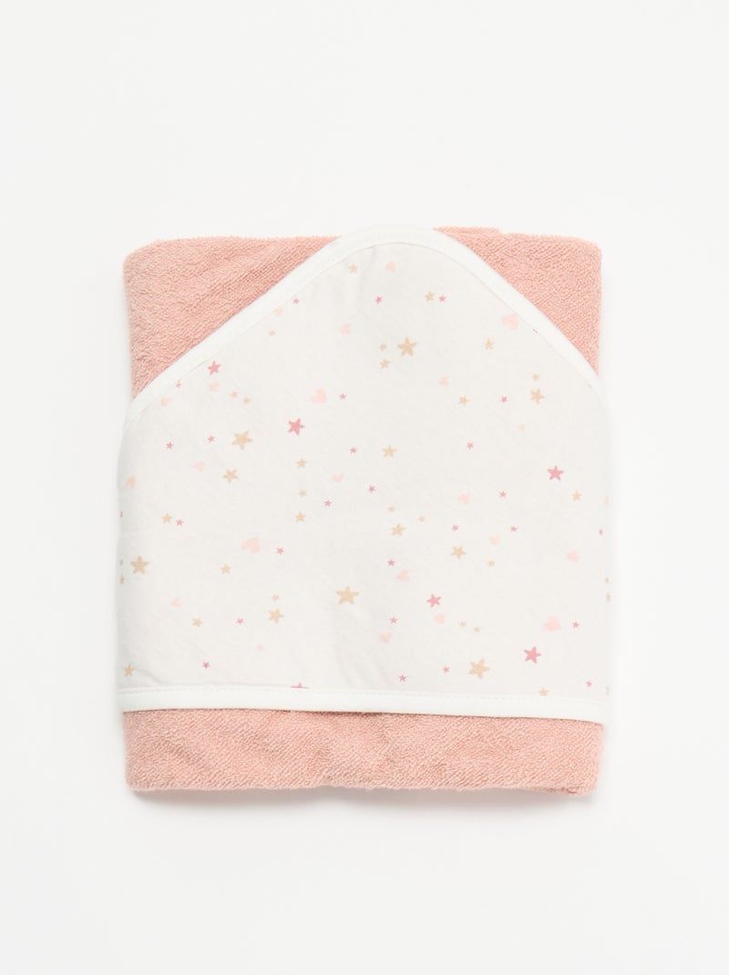 Manta estampada em algodão jersey e polar Rosa - Kiabi
