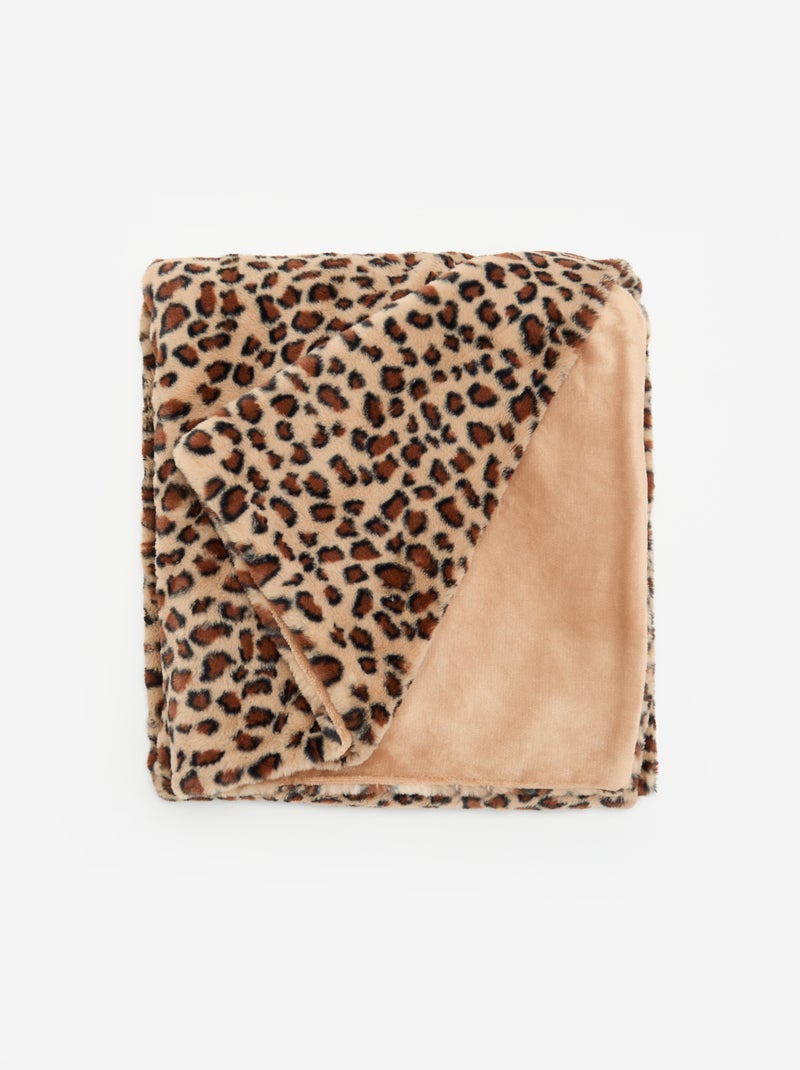 Manta estampada 'leopardo' Castanho - Kiabi