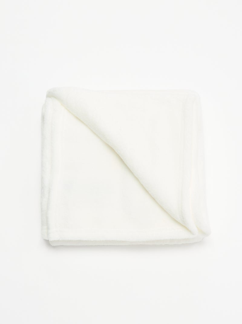 Manta lisa de polar Branco - Kiabi