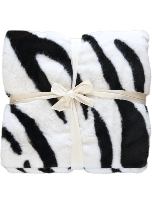 Manta macia com padrão de zebra e verso em veludo - Kiabi Manta macia com padrão de zebra e verso em veludo - Kiabi