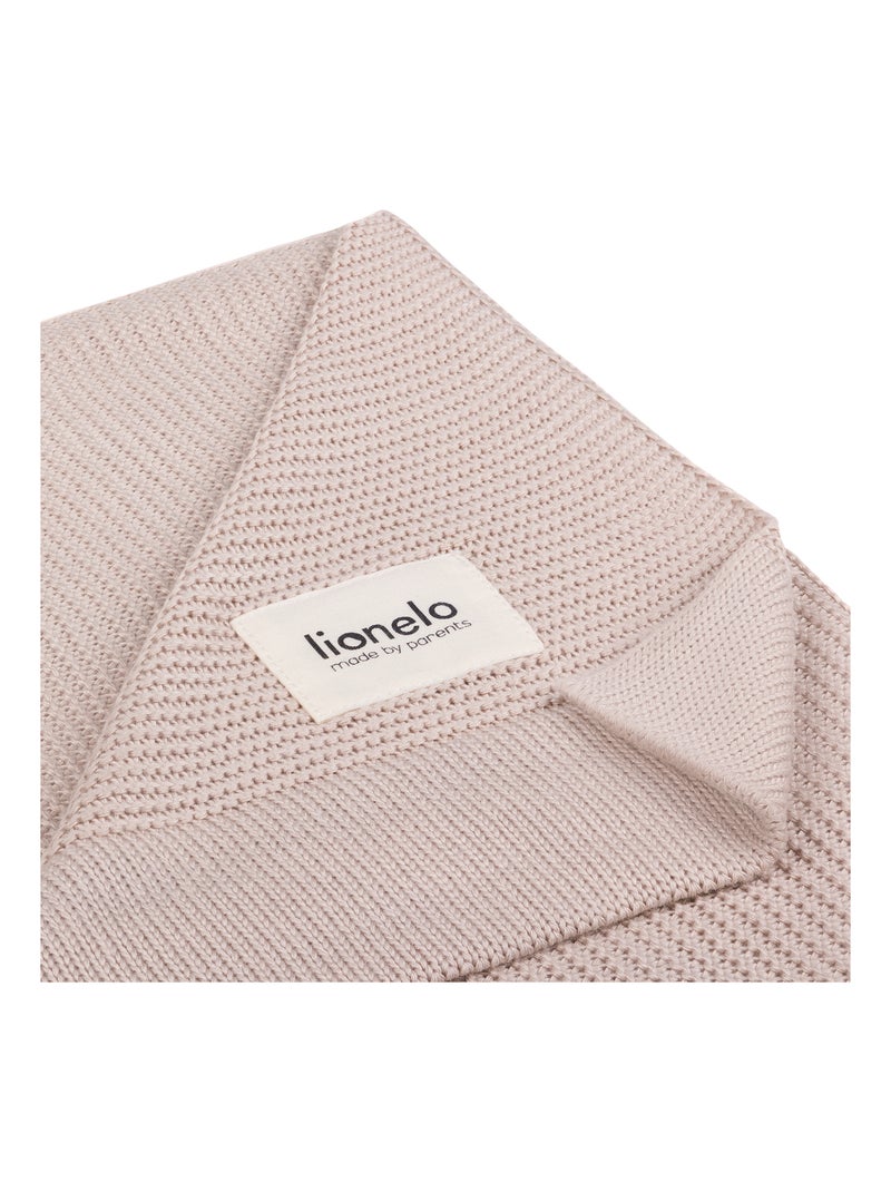 Manta para bebé 100% algodão LIONELO – Hipoalergénica – Antibacteriana – 100 × 75 cm Bege - Kiabi