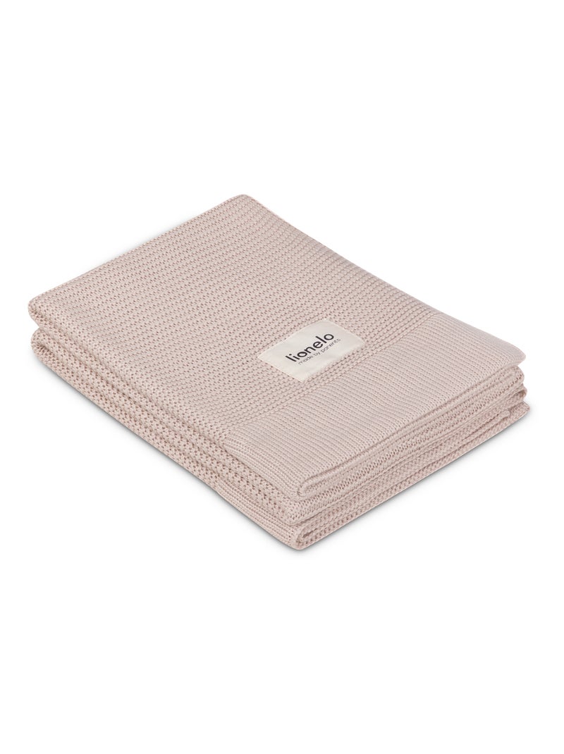 Manta para bebé 100% algodão LIONELO – Hipoalergénica – Antibacteriana – 100 × 75 cm Bege - Kiabi