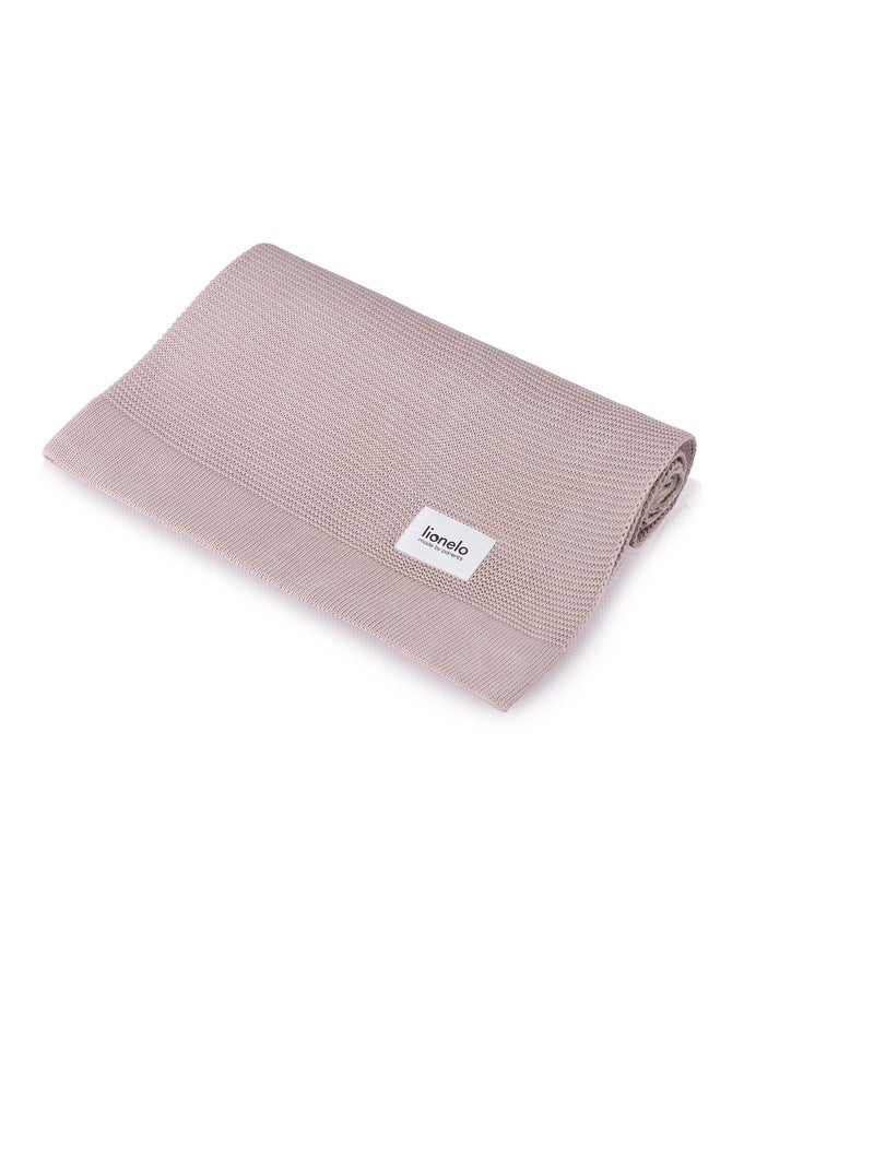 Manta para bebé 100% algodão LIONELO – Hipoalergénica – Antibacteriana – 100 × 75 cm Rosa - Kiabi