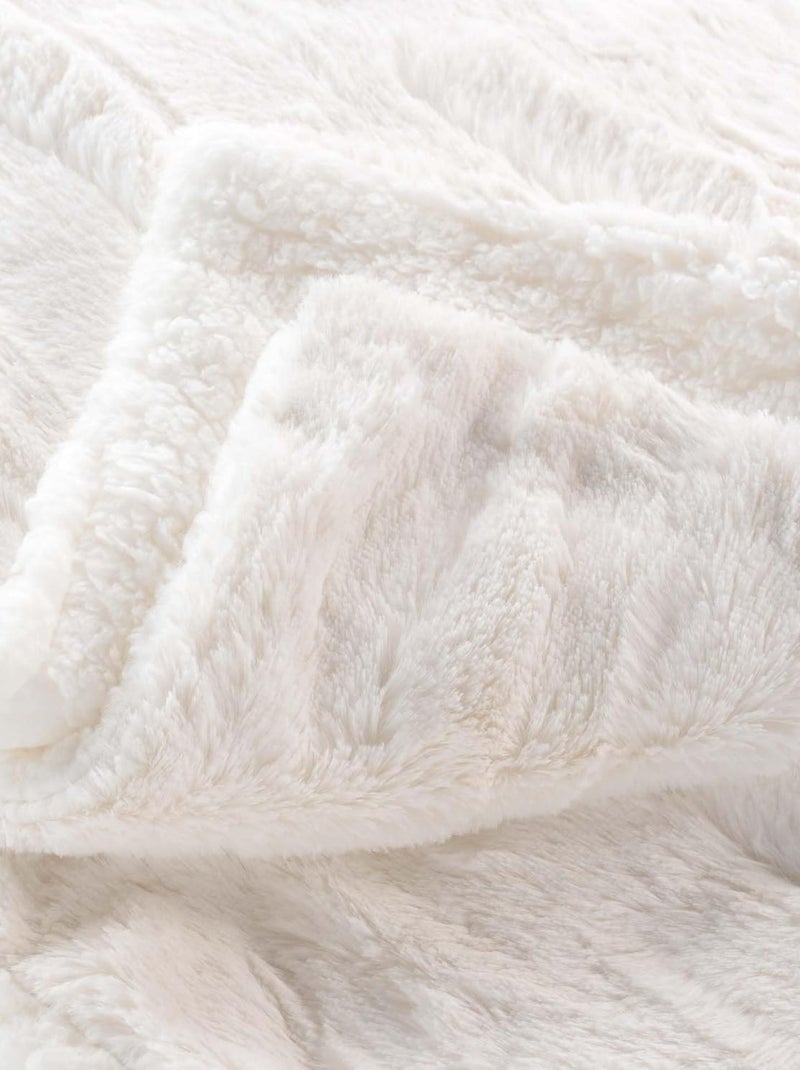 Manta poliéster foxy douceur d'intérieur Branco - Kiabi