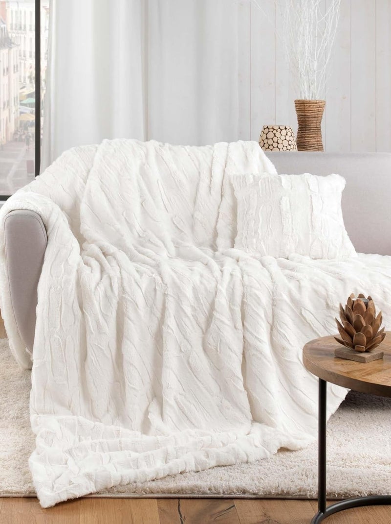 Manta poliéster foxy douceur d'intérieur Branco - Kiabi