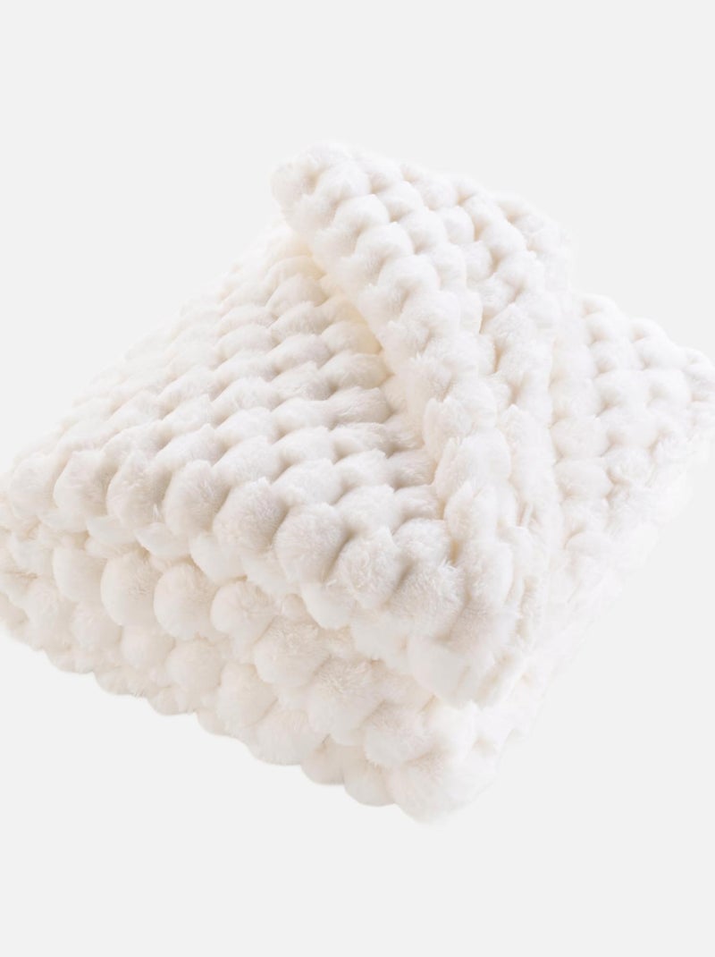 Manta poliéster frosty douceur d'intérieur Branco - Kiabi