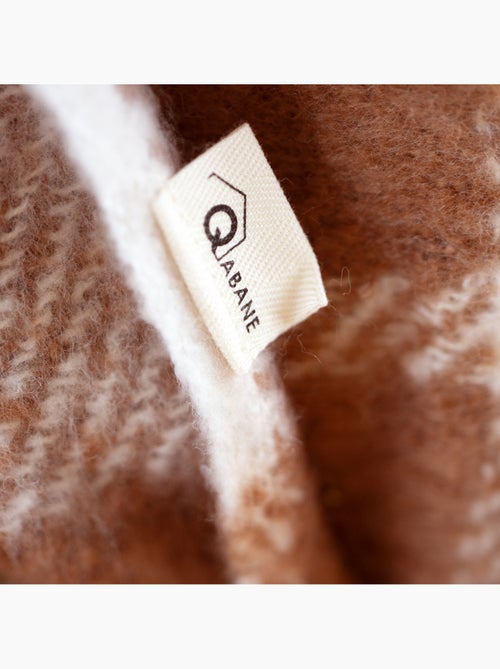 Manta xadrez com aspeto de mohair e franjas - Kiabi Manta xadrez com aspeto de mohair e franjas - Kiabi