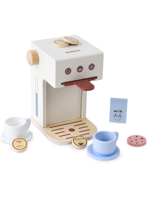 Maquina cafe brinquedo madeira 14x13cm capsulas chavenas bolo mamabrum - Kiabi