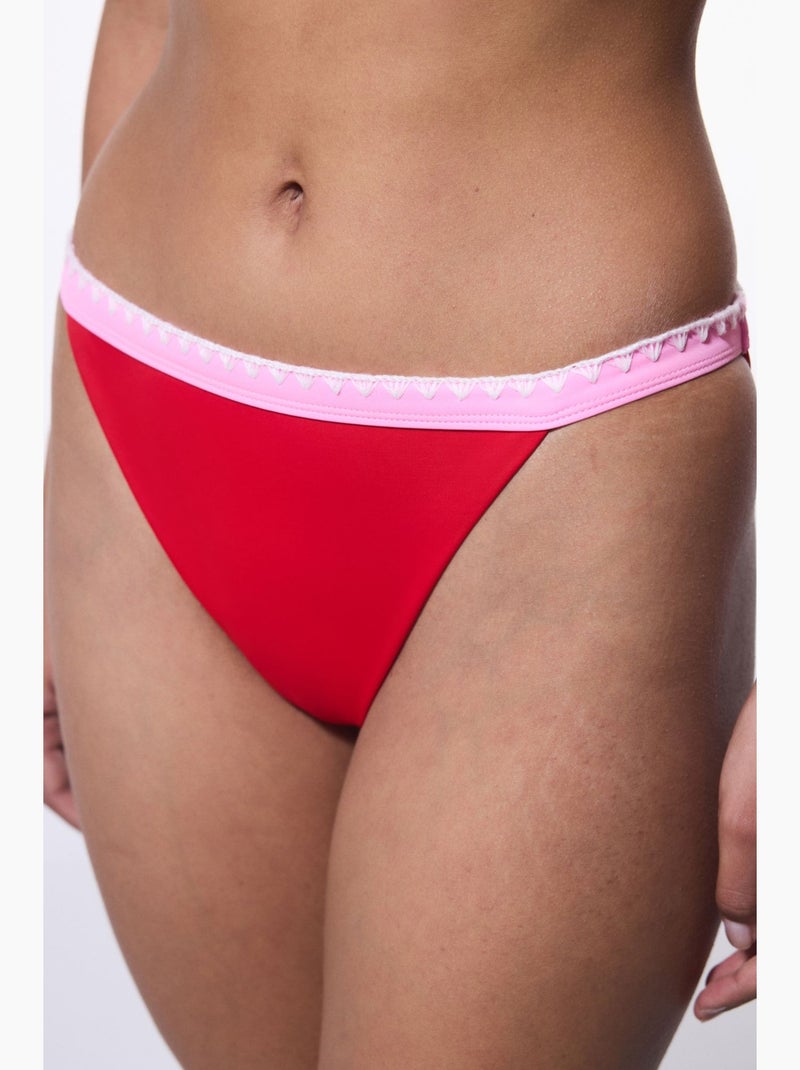 Marbella parte de baixo de biquíni de cintura muito baixa penti Vermelho/Rosa - Kiabi