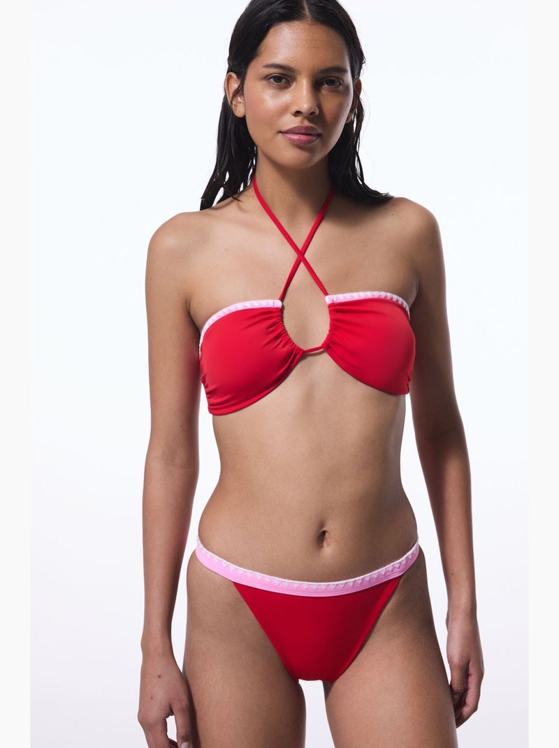 Marbella parte de baixo de biquíni de cintura muito baixa penti Vermelho/Rosa - Kiabi