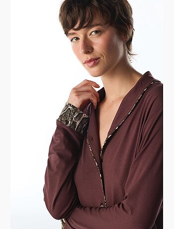 Margot conjunto de pijama com camisa e calças de manga comprida, estampado de serpente penti