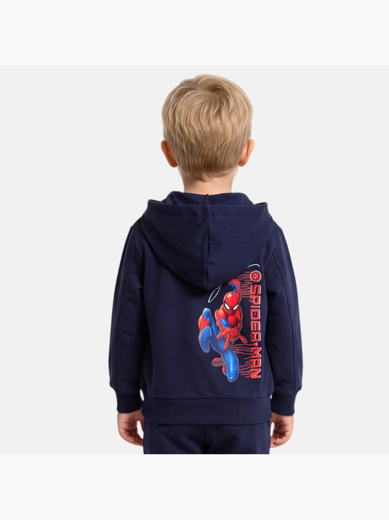 Marvel - camisola com capuz estampada, bolso tipo canguru Azul-marinho - Kiabi
