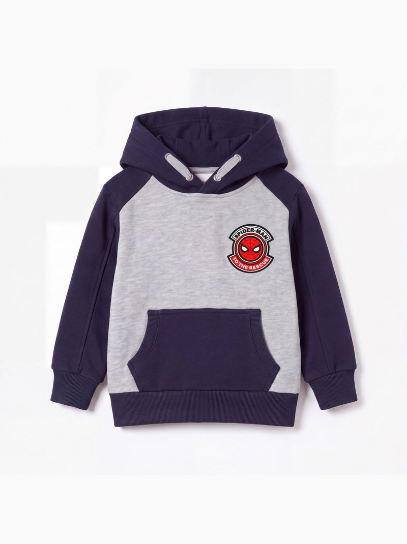 Marvel - camisola com capuz estampada, bolso tipo canguru Azul-marinho - Kiabi