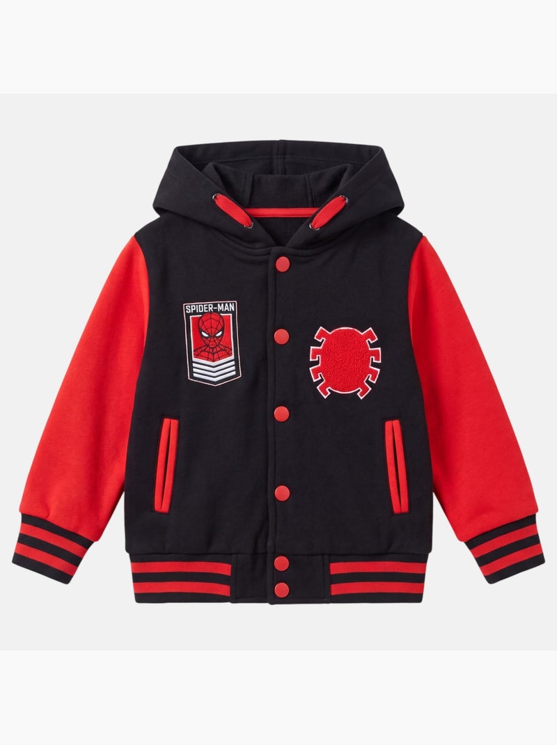 Marvel - casaco teddy com capuz estampado e detalhes bordados Preto - Kiabi