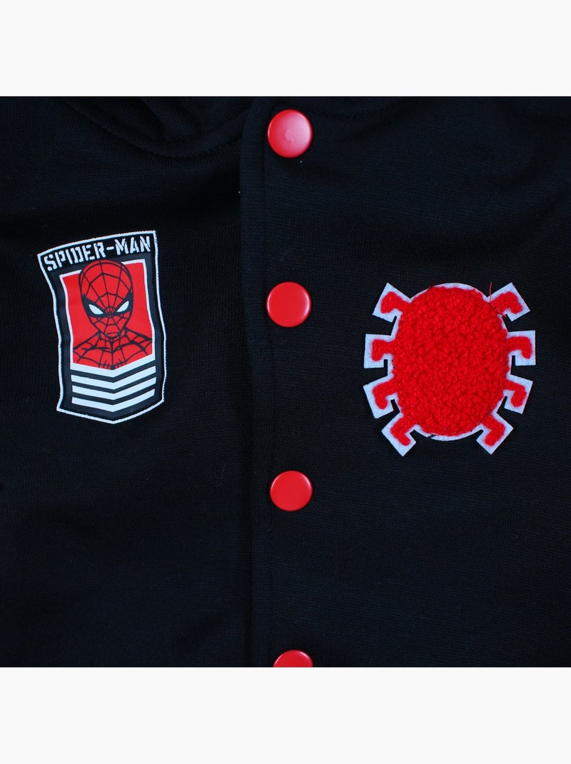 Marvel - casaco teddy com capuz estampado e detalhes bordados Preto - Kiabi