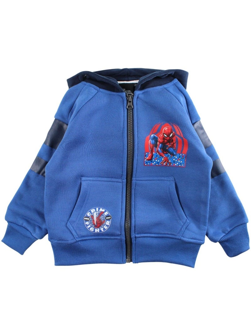 Marvel - Conjunto fato de treino menino casaco com capuz e calças estampado Azul - Kiabi