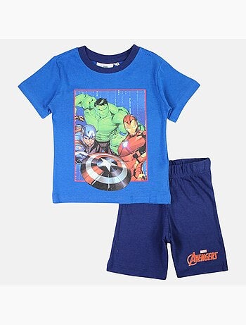 Marvel - T-shirt com estampa e calções a condizer
