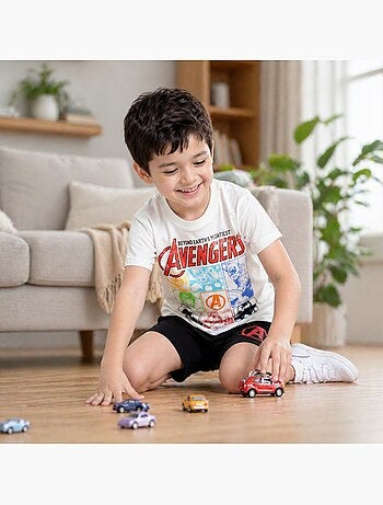 Marvel - T-shirt com estampa e calções a condizer