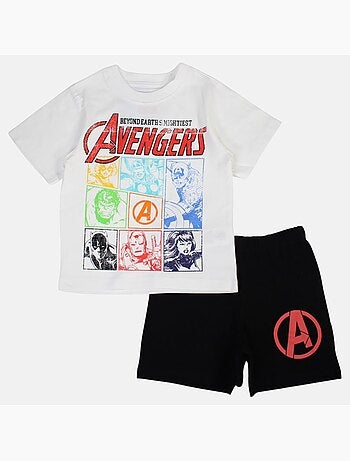 Marvel - T-shirt com estampa e calções a condizer
