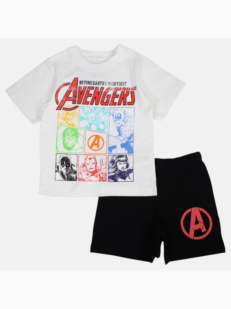 Marvel - T-shirt com estampa e calções a condizer Branco - Kiabi