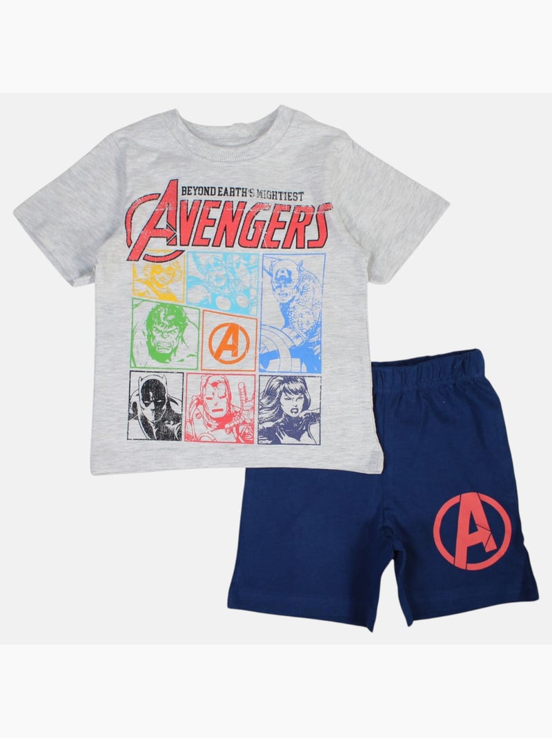 Marvel - T-shirt com estampa e calções a condizer Cinza - Kiabi