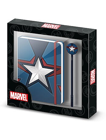 Marvel Capitão América Courage Caixa de Presente com Diário e Caneta Fashion, Azul