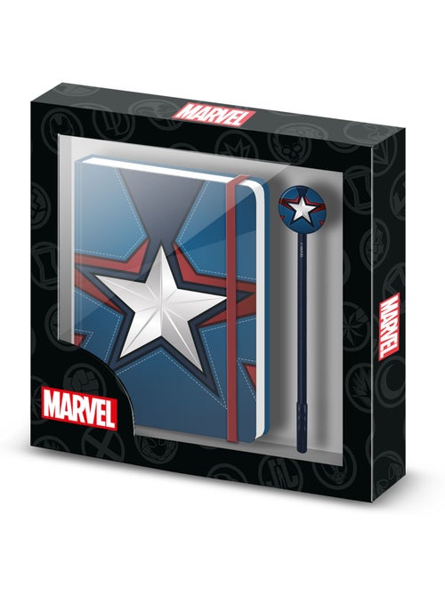 Marvel Capitão América Courage Caixa de Presente com Diário e Caneta Fashion, Azul - Kiabi