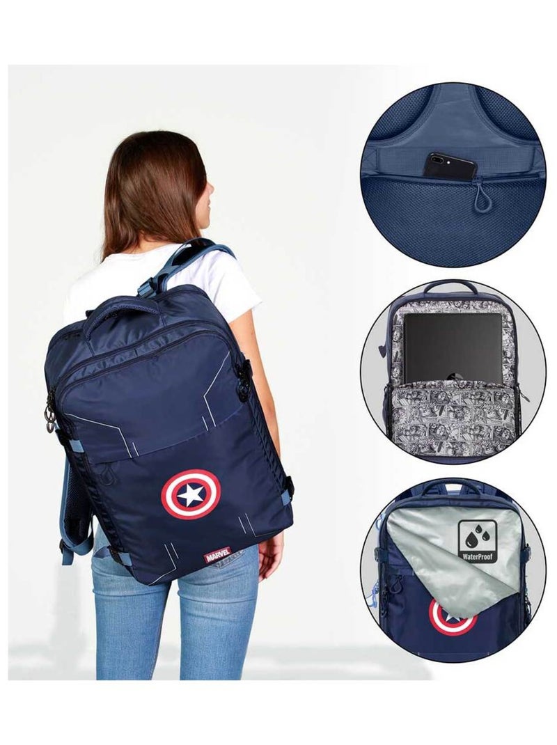 Marvel Capitão América Gears Mochila de Viagem Mercury Grande 47x23x33cm, Azul Azul - Kiabi