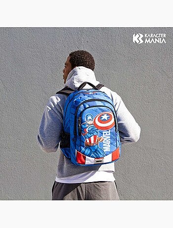 Marvel Capitão América Gears Mochila Running PLUS, Azul