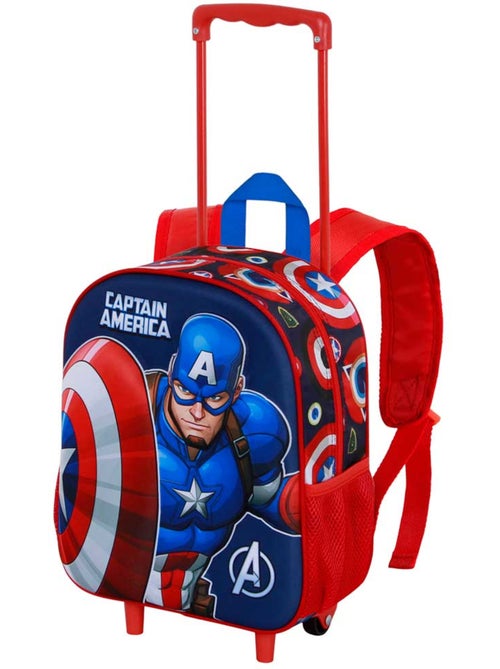 Marvel Capitão América Patriot Mochila 3D com Rodas Pequena, Multicolorido - Kiabi Marvel Capitão América Patriot Mochila 3D com Rodas Pequena, Multicolorido - Kiabi