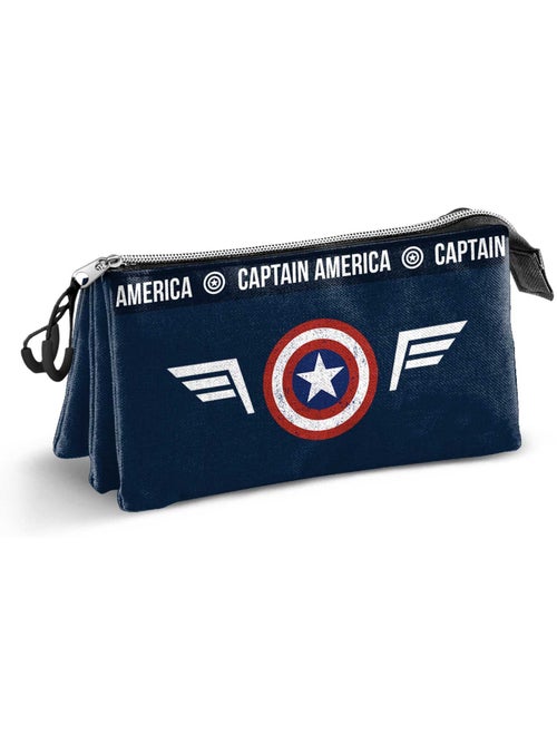 Marvel Capitão América Wings Estojo Triplo, Azul - Kiabi Marvel Capitão América Wings Estojo Triplo, Azul - Kiabi