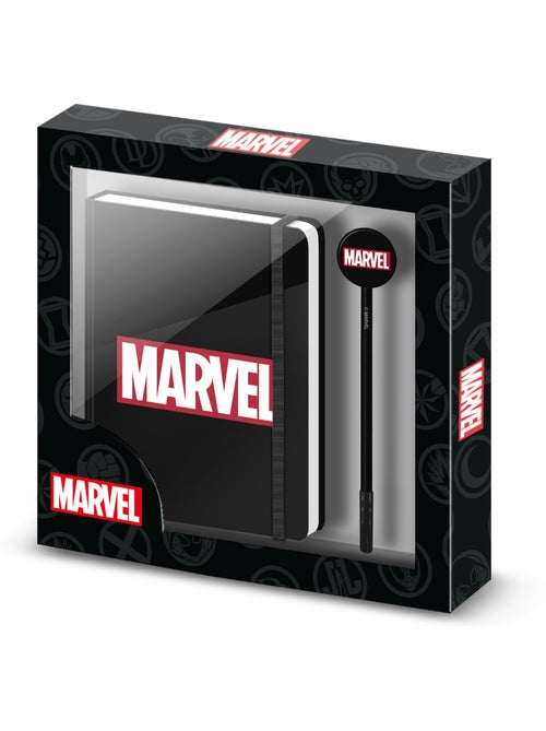 Marvel Comics Caixa de Presente com Diário e Caneta Fashion, Preta - Kiabi