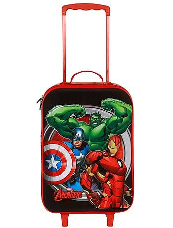 Marvel Os Vingadores Almighty Mala Trolley Soft 3D, Vermelha