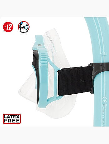 Máscara de cristal para esportes aquáticos com tubo de silicone +12 anos