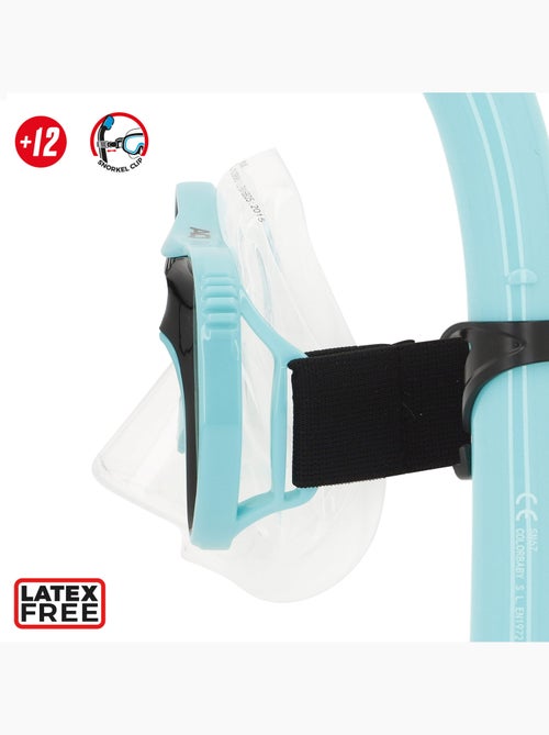 Máscara de cristal para esportes aquáticos com tubo de silicone +12 anos - Kiabi