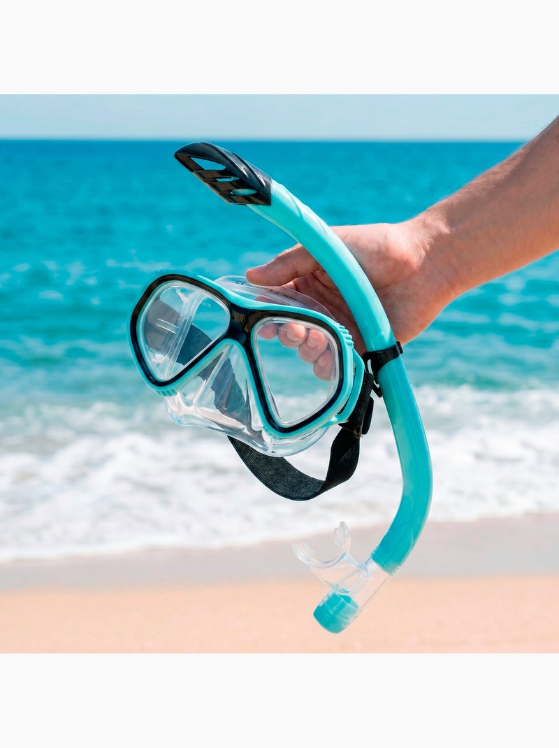 Máscara de cristal para esportes aquáticos com tubo de silicone +12 anos N/D - Kiabi