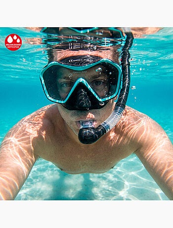 Máscara de cristal para esportes aquáticos com tubo de silicone +12 anos
