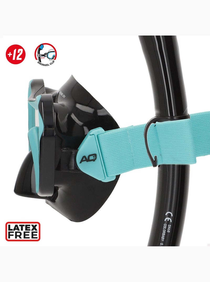Máscara de cristal para esportes aquáticos com tubo de silicone +12 anos N/D - Kiabi