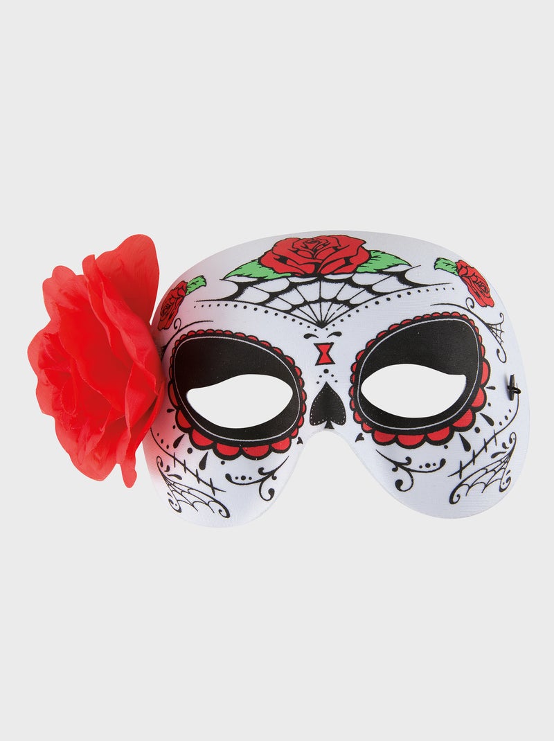 Máscara 'Dia dos Mortos' - Fato Branco/ Vermelho - Kiabi