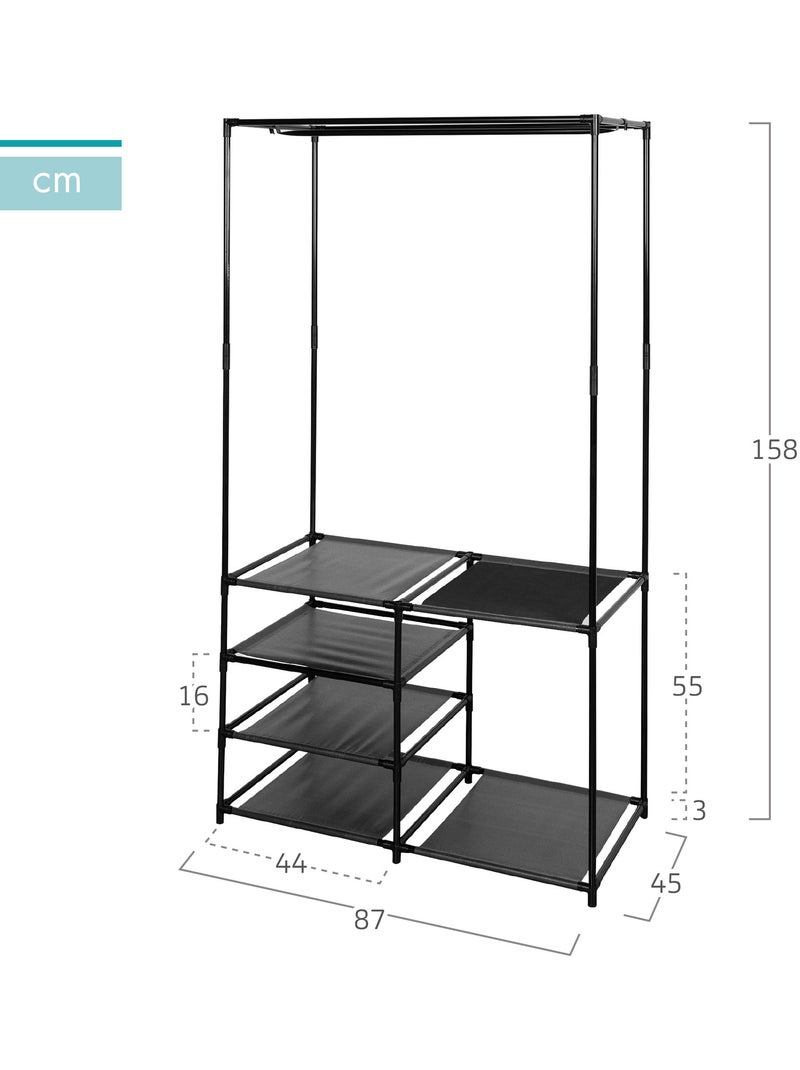 Max home armário aberto 4 prateleiras em tecido 87x45x158 cm Madeira natural - Kiabi