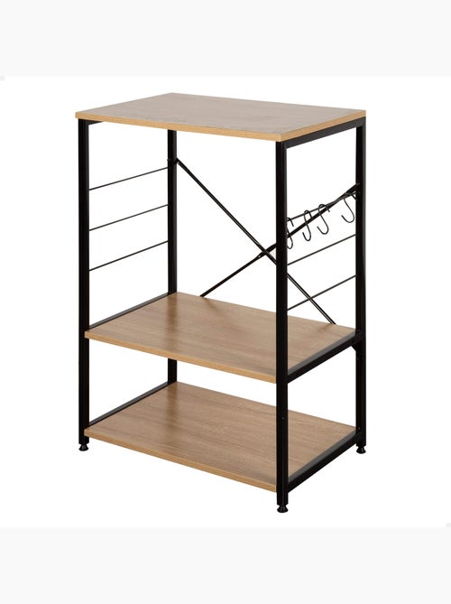 Max home armário lateral de cozinha em madeira e aço 60x40x82 cm - Kiabi