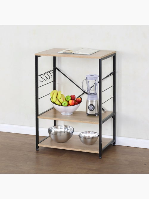 Max home armário lateral de cozinha em madeira e aço 60x40x82 cm - Kiabi