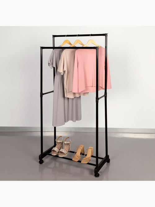 Max home burro de roupa altura dupla com sapateira e rodas 75x40x157 cm - Kiabi